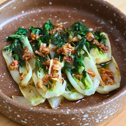 Charred Nai Bai with Soy Shallot Oil